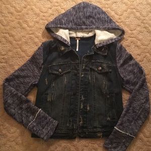 Size small Free People hooded denim jacket